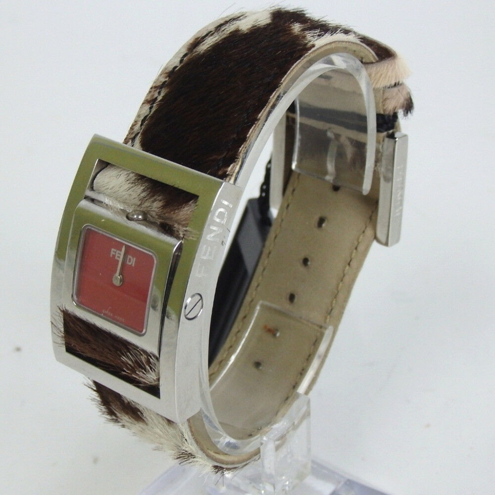 Very rare Fendi Red Ponyhair cow hair Watch Quartz - Picture 1 of 8